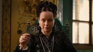 Samantha Morton as Catherine de' Medici in The Serpent Queen.